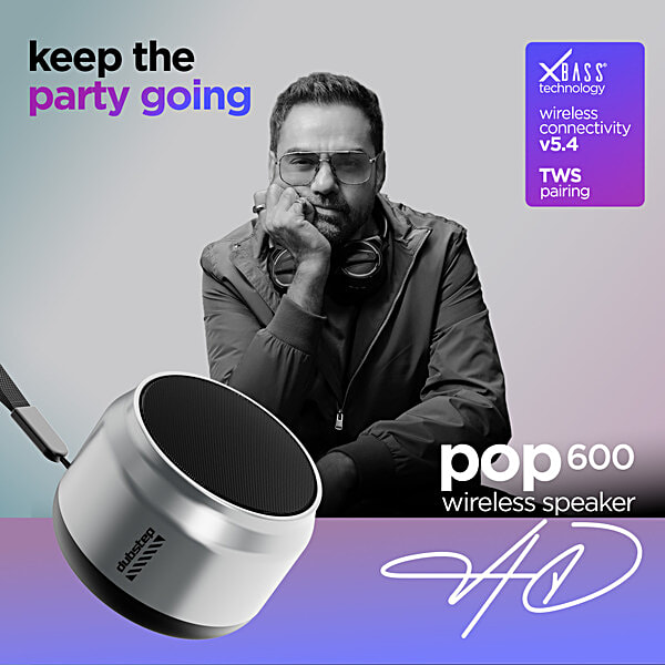 Dubstep Pop 600 Wireless Speaker, 15 Hrs, 6W, Grey - Image 2