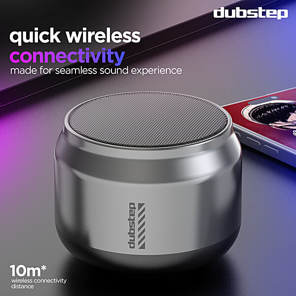 Dubstep Pop 600 Wireless Speaker, 15 Hrs, 6W, Grey - Image 7