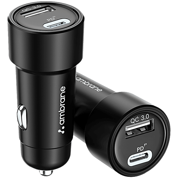 Buy Ambrane C51 Black 51W Fast Charging Car Charger Dual Output