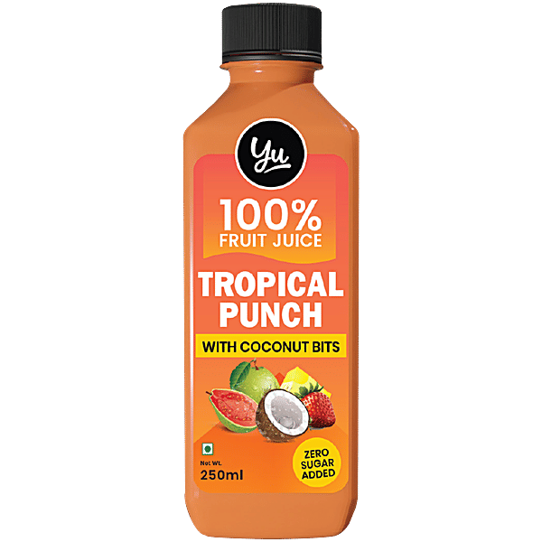 Yu Tropical Punch With Coconut Bits 100% Fruit Juice, 250 ml