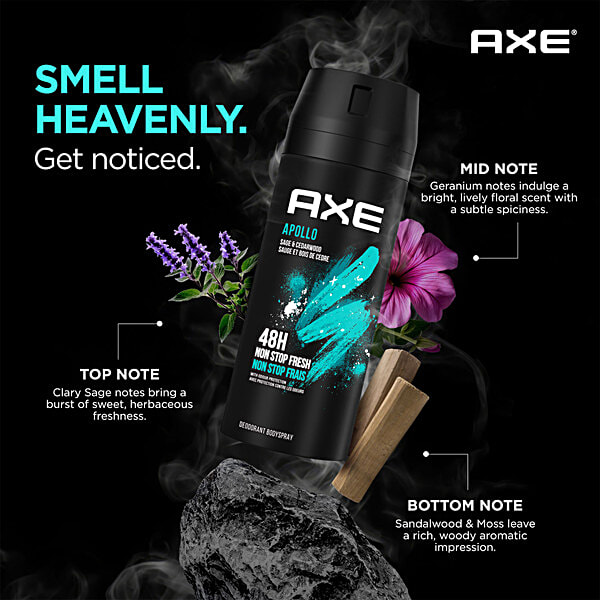 Apollo Best Axe Body Spray Scent AXE 48-Hour Deodorant Body Spray
