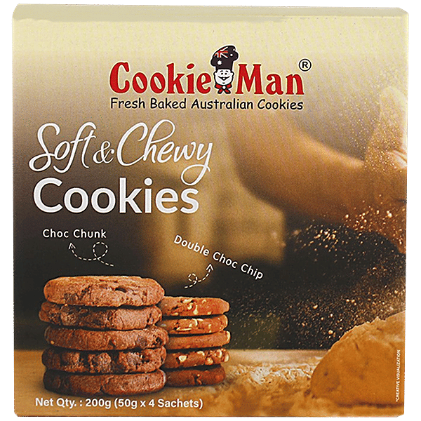 Cookie  Buy Cookie Man Soft & Chewy Choc Chunk & Double Choc Chip Cookies