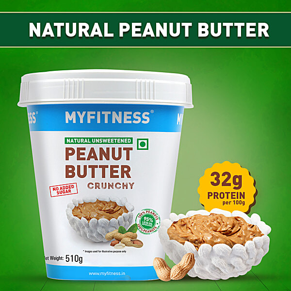 Myfitness Natural Unsweetened Peanut Butter Crunchy, 100 g - Image 9