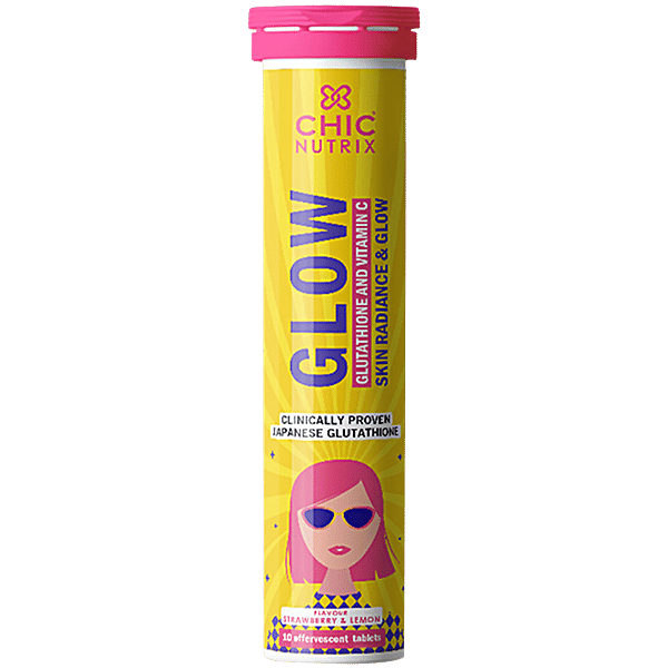 glow glutathione tablets Chicnutrix Glow Glutathione Effervescent Tablets with Vitamin C main image 1