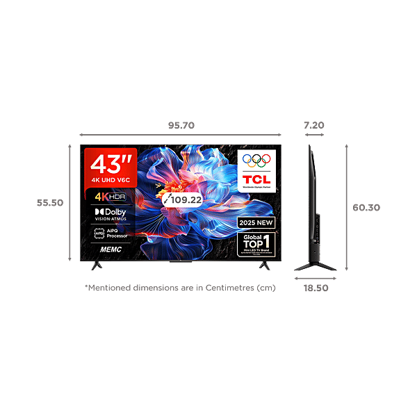 Buy TCL TCL V6C 109 cm (43 inch) 4K Ultra HD LED Smart Google TV