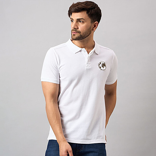 Buy Club York Regular Fit Polo T-Shirt - White Online at Best