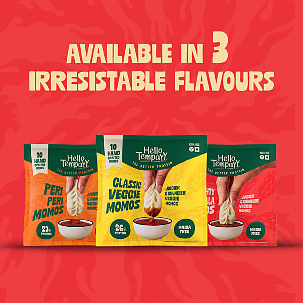 Buy Hello Tempayy Mighty Masala High Protein Veg Momos, Zero Maida