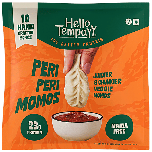 Buy Hello Tempayy Peri Peri High Protein Veg Momos, Zero Maida