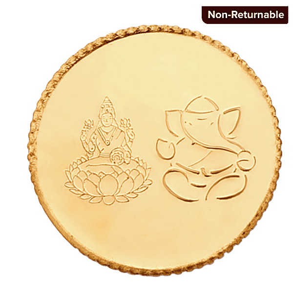 Buy Tanishq 24 Karat Gold Coin With Lakshmi-Ganesha Motif 9999