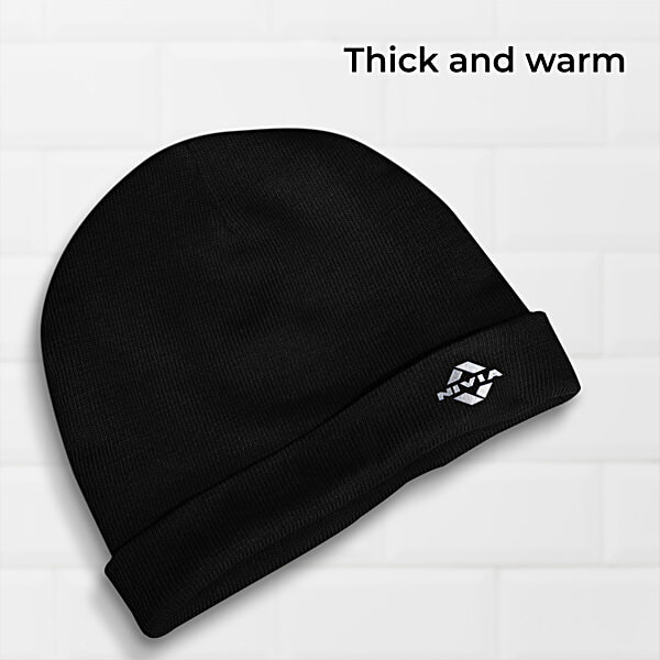 Buy Nivia Cotton Beanie & Skull Cap - Black Online at Best Price