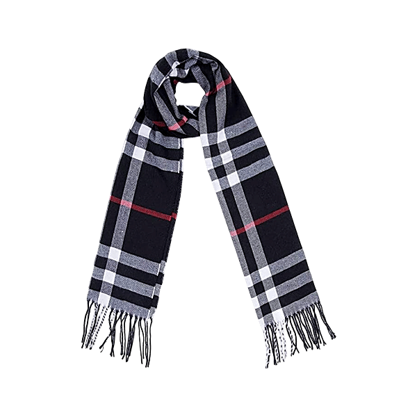 Buy Pearlfiesta Check Design Woollen Muffler/Scarf - Black Online