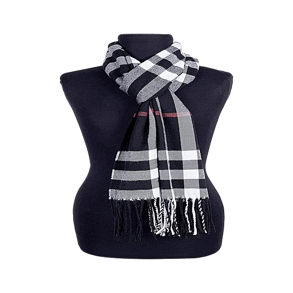 Buy Pearlfiesta Check Design Woollen Muffler/Scarf - Black Online