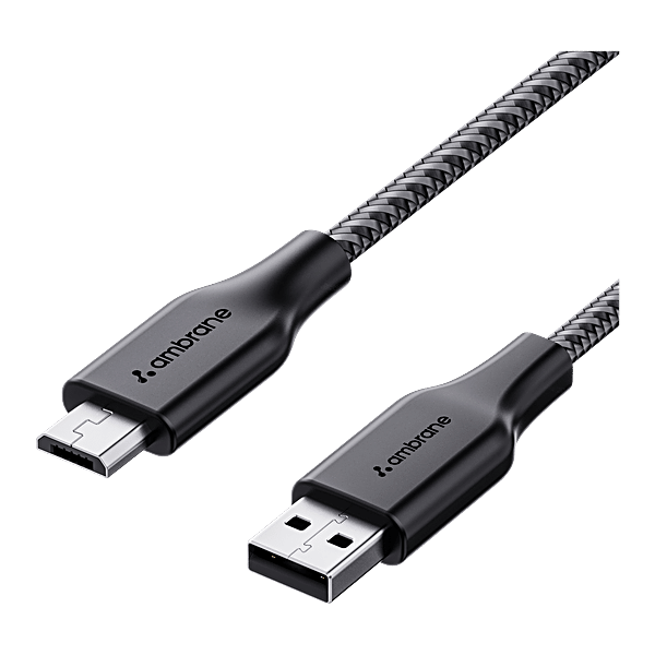 Ambrane RCM15 Braided Micro USB Cable 1.5m Black - Image 1
