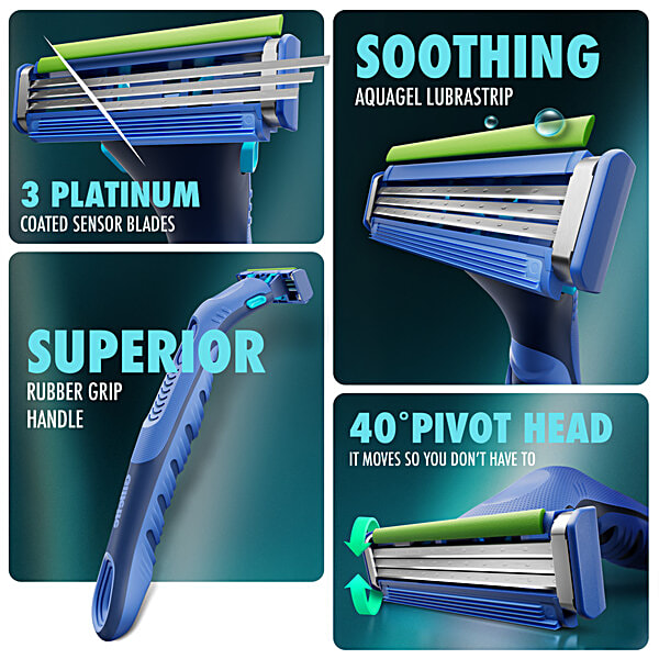 Gillette Guard 3 In 1 Shaving Razor + 2 Cartridges 1 Pieces - Image 3