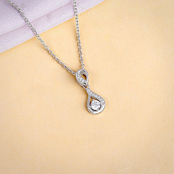 Buy Giva Silver Zircon Twist Necklace Online at Best Price of Rs
