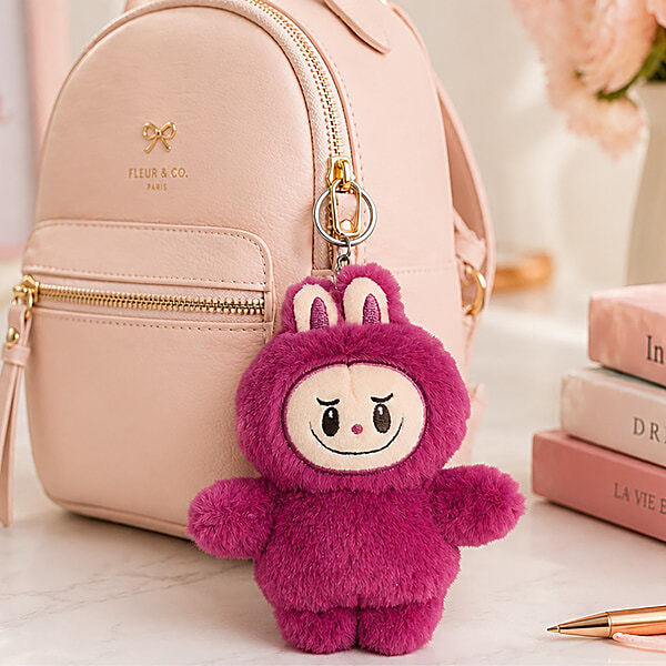 Buy Lazy Baby Labubu Soft Toy Doll Plush Keychain - Cherry Online