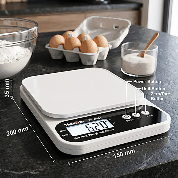Themisto TH-WS04 Digital Kitchen Weighing Scale - White - Image 2