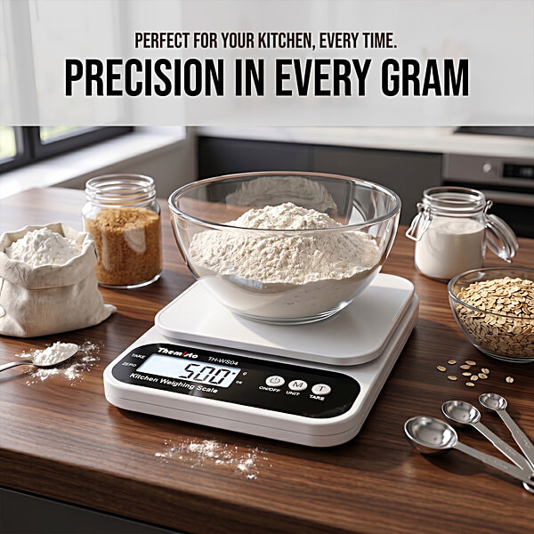 Themisto TH-WS04 Digital Kitchen Weighing Scale - White - Image 3