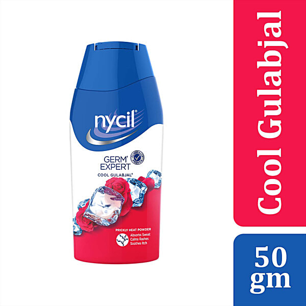 Nycil Germ Expert Prickly Heat Powder - Cool Gulabjal, 50 g