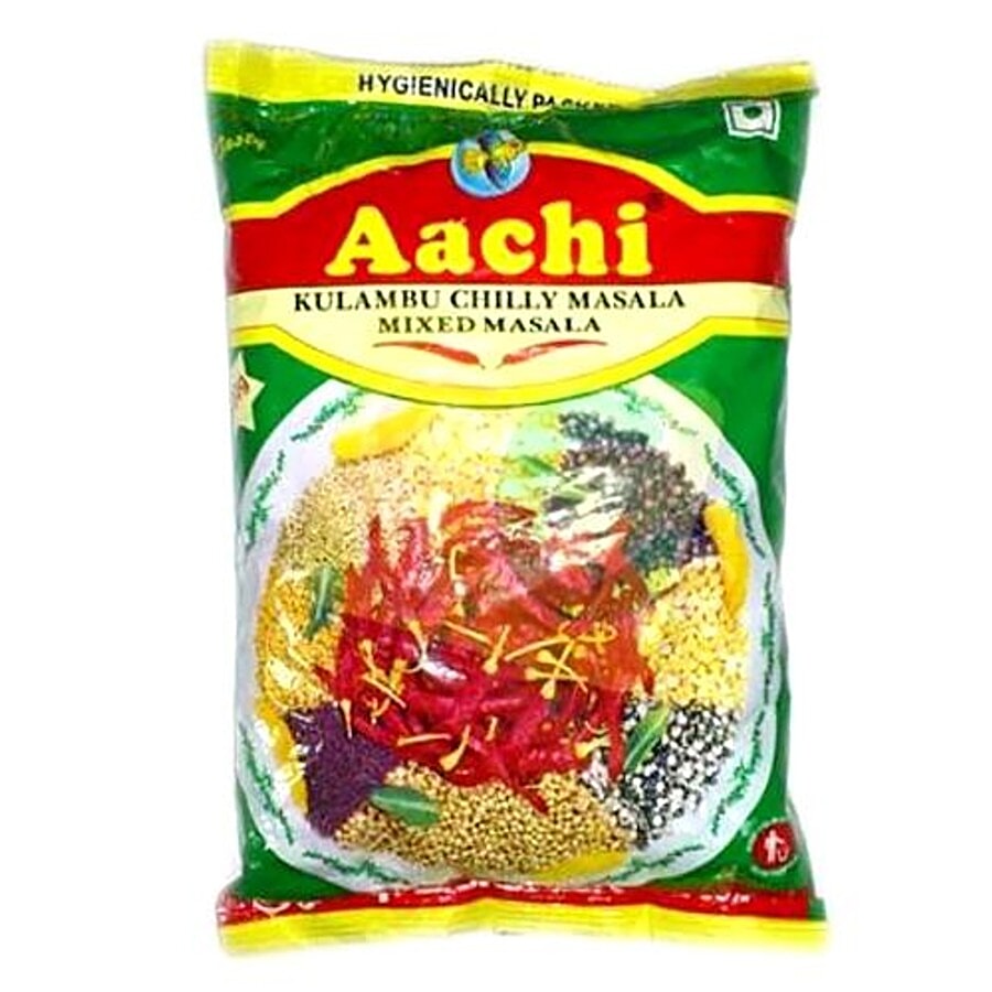 Aachi Kulambu Chilly Mixed Masala - Powdered Spices on OZO Mart