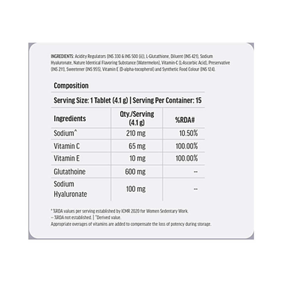 HK Vitals HK Vitals Glutathione with Vitamin C Promotes Skin Glow Effervescent Tablet Watermelon HK Vitals HK Vitals Glutathione with Vitamin C Promotes Skin Glow Effervescent Tablet Watermelon