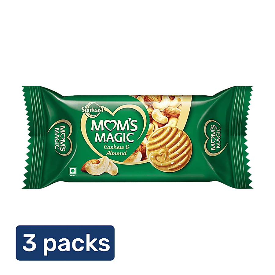 Sunfeast Mom's Magic Ghee Roasted Cashew & Almond Cookies - Roasted & Dry Snacks on OZO Mart