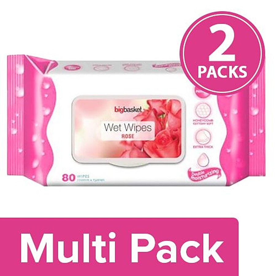 bigbasket Wet Wipes - Rose - Baby Care on OZO Mart