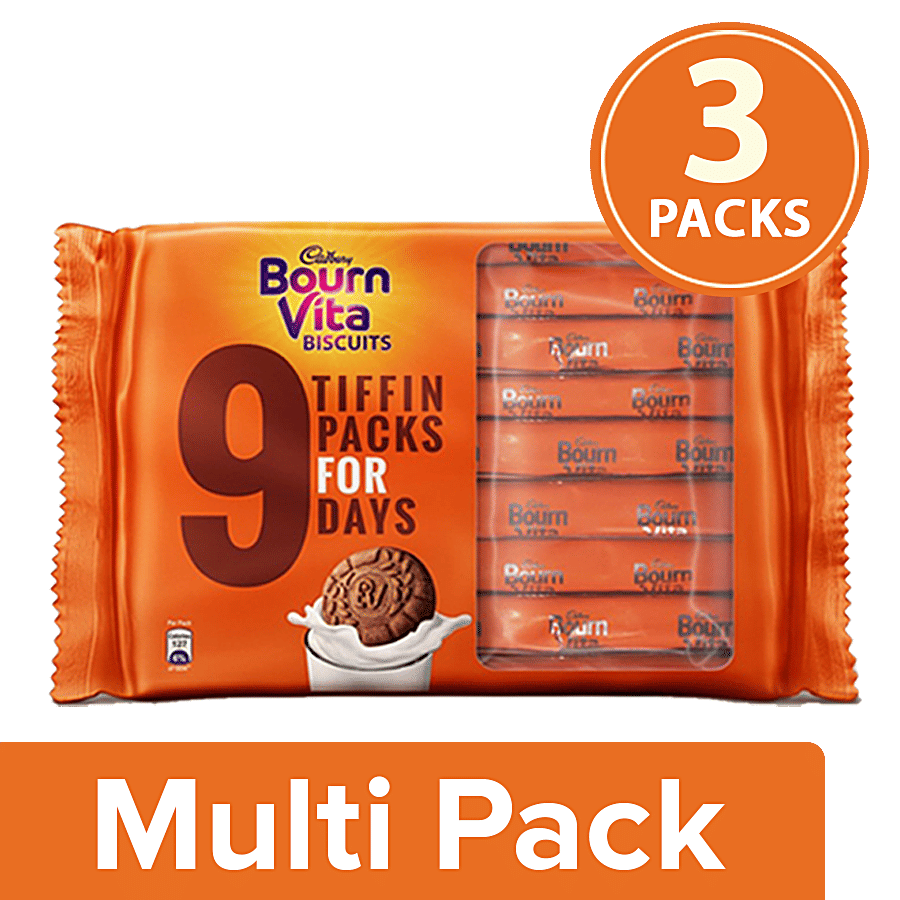Cadbury Bournvita Biscuits - Tiffin Pack, 250 g (With 9 Flow Packs) - Health & Protein Drinks on OZO Mart