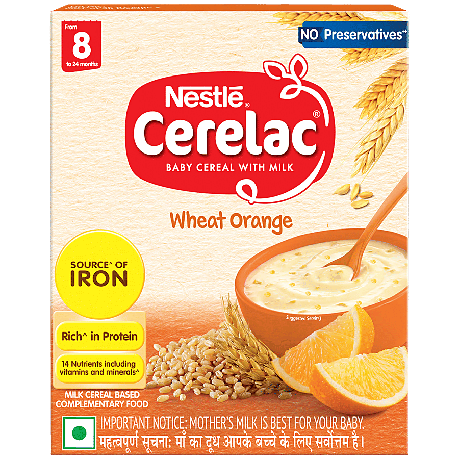 Cerelac Wheat Orange Baby Cereal With Milk - 8 To 24 Months - Baby Cereals on OZO Mart