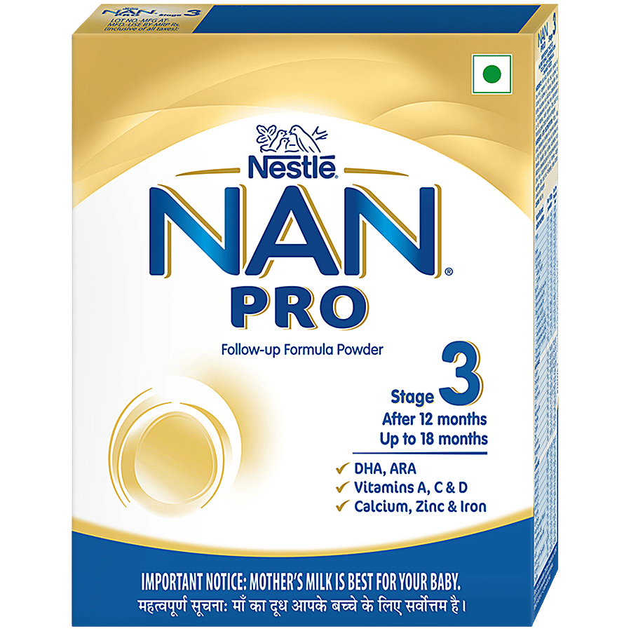 Nestle Nan Pro Stage 3 Follow-up Formula Powder For Babies Aged 12-18 Months - Baby Formula on OZO Mart
