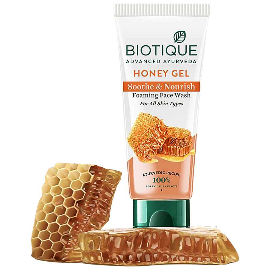 BIOTIQUE Soothe & Nourishing Foaming Face Wash - Honey Gel, For All Skin Type - Dairy Breakfast on OZO Mart