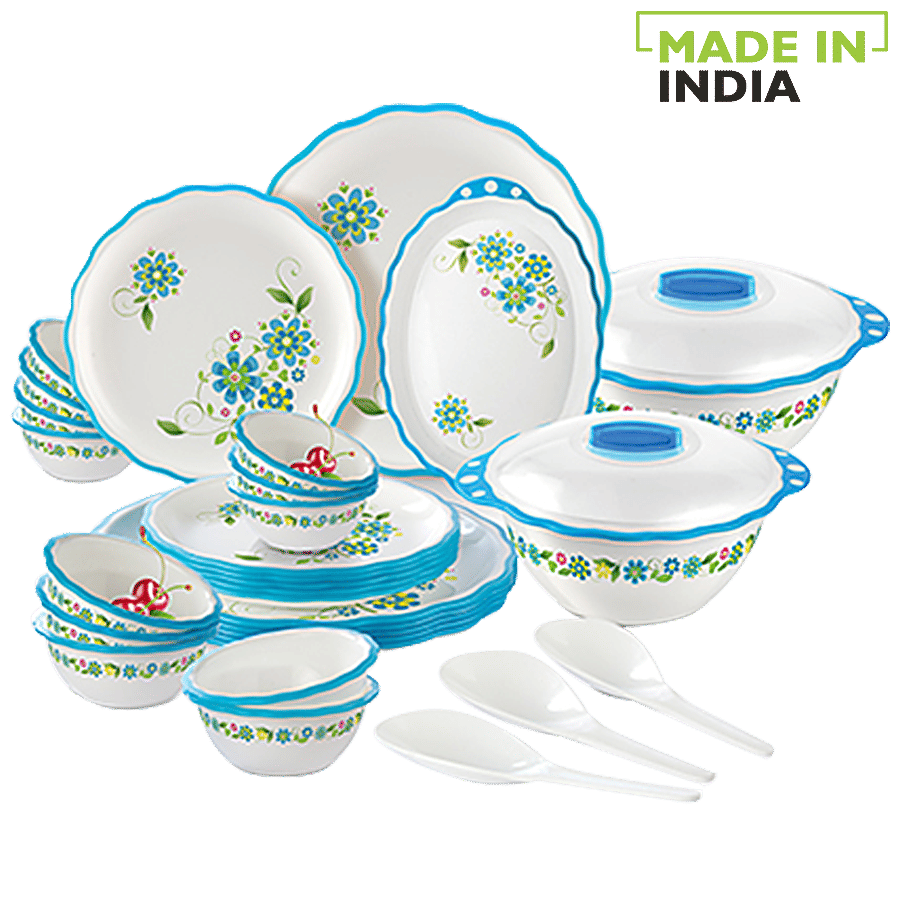Buy Joyo Home Wave Round Dinner Set Printed, Blue Online at Best