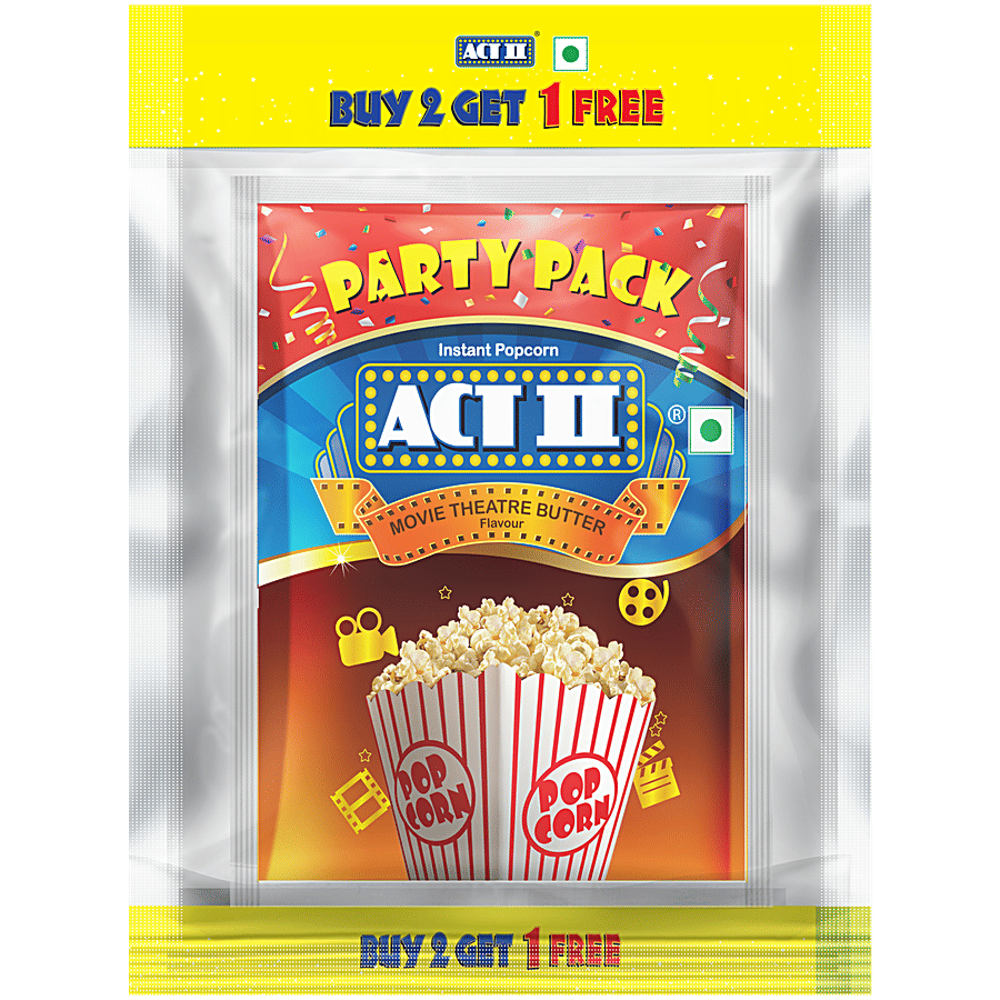 ACT II Movie Theatre Butter Instant Popcorn Party Pack, 150 g