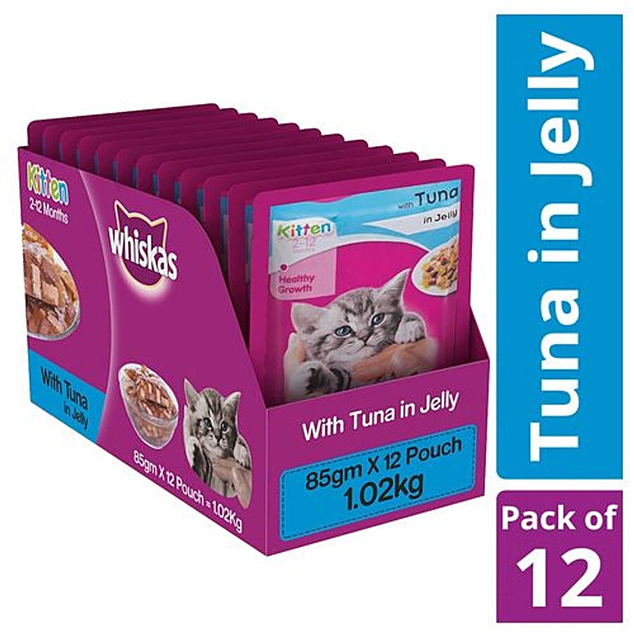 Buy Whiskas Wet Cat Food Tuna In Jelly, For Kittens, 2-12 Months - Main Image
