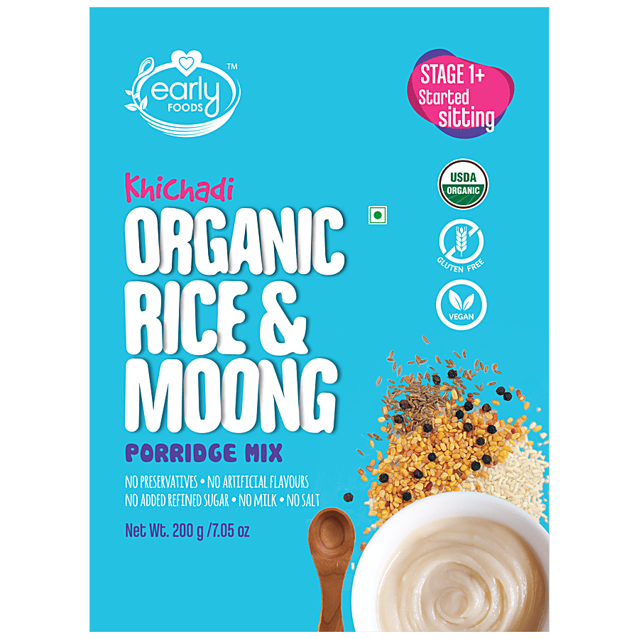 Early Foods Organic Instant Rice & Moong Khichadi/Porridge Mix - Vegan, Gluten Free - Split Lentils (Dal) on OZO Mart