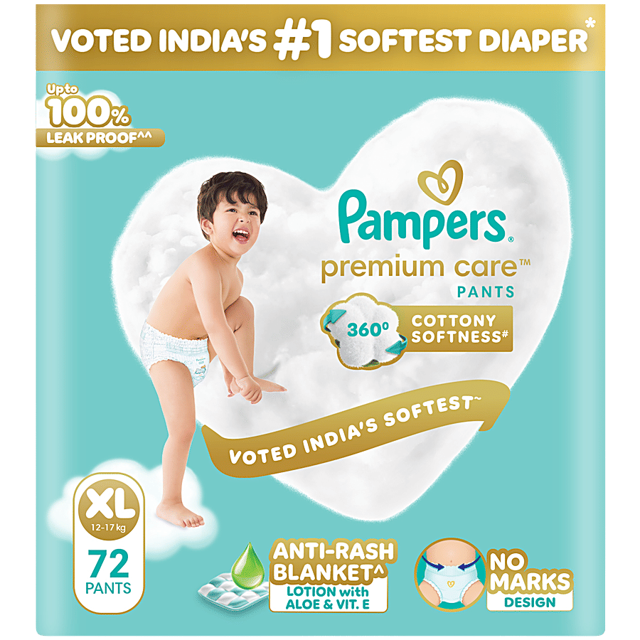 Pampers Premium Care Pants XL 72 | No Marks Design | India’s #1 Softest Diaper | 360 Cottony Softness - Diapers & Baby Hygiene on OZO Mart