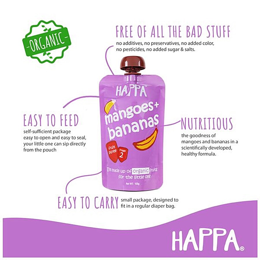 Happa Fruit Puree Mango Banana, 100 g