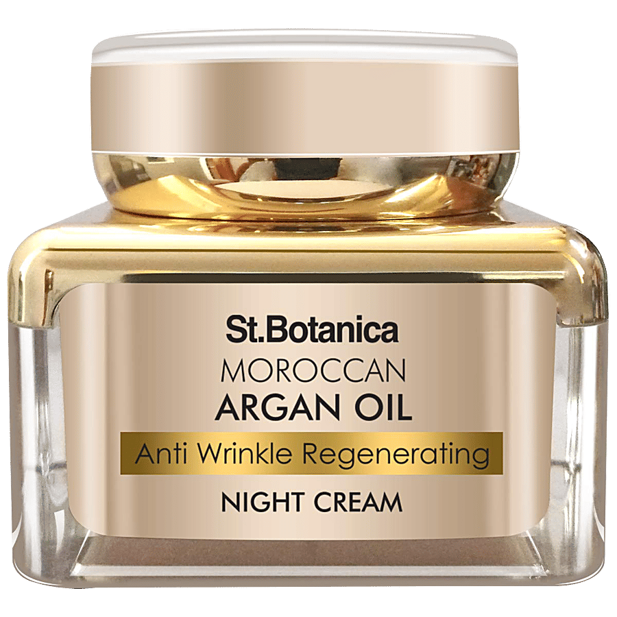 StBotanica Moroccan Argan Oil Anti Wrinkle Regenerating Night Cream - Intense Nourishing & Renewal Overnight Regeneration - Dairy Breakfast on OZO Mart