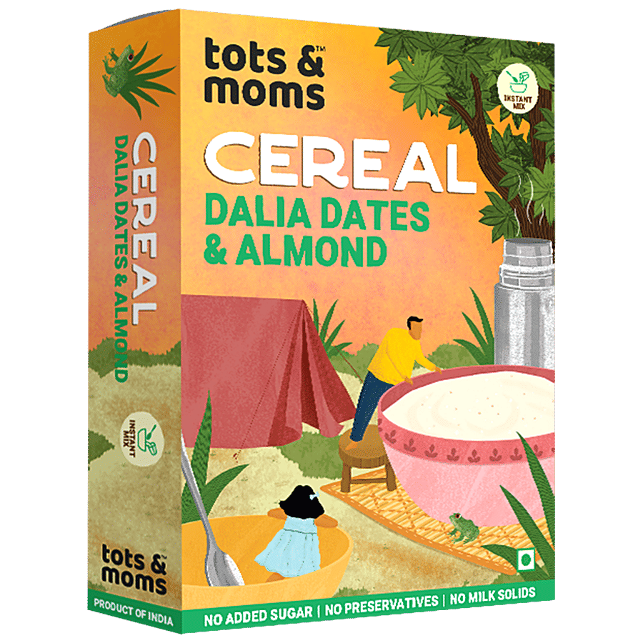 Tots & Moms Dalia Dates & Almonds Cereal - Split Lentils (Dal) on OZO Mart