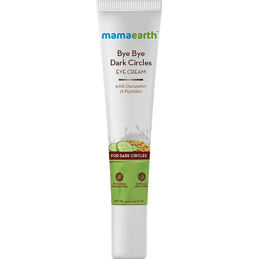 Mamaearth Bye Bye Dark Circles - Under Eye Cream For Dark Circles, With Cucumber & Peptide - Detergents on OZO Mart