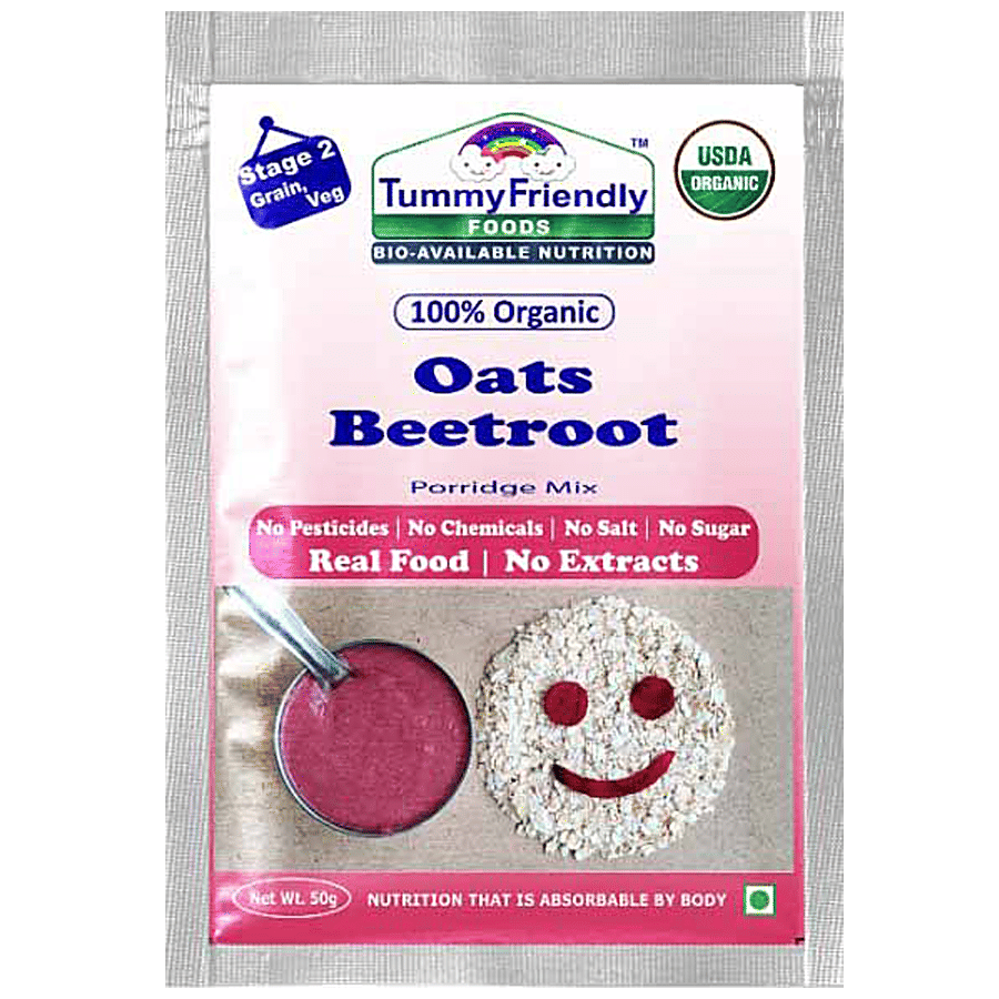 TummyFriendly Foods Organic Oats, Beetroot Porridge Mix - Baby Formula on OZO Mart