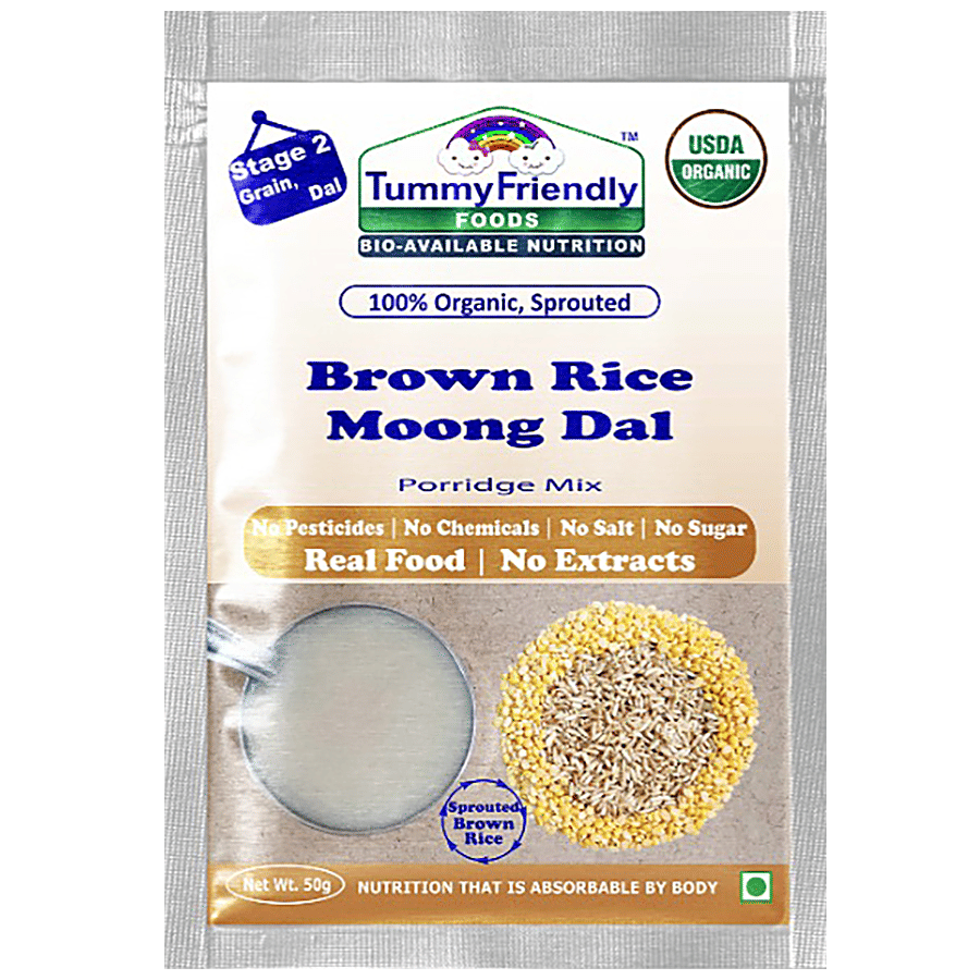 TummyFriendly Foods Organic Sprouted Brown Rice, Moong Dal Porridge Mix - Split Lentils (Dal) on OZO Mart
