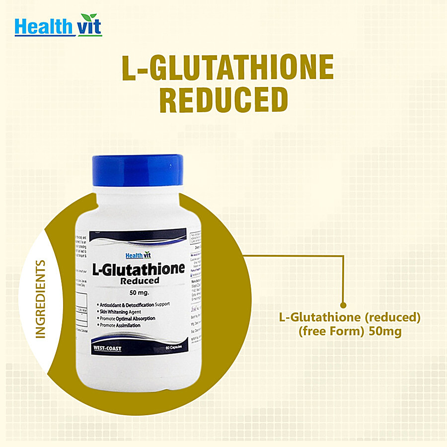 Buy Healthvit L-Glutathione Capsules - 50 mg Online at Best Price of Rs 700  - bigbasket