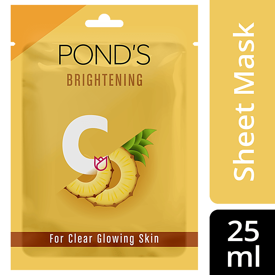 Pond's Vitamin C Brightening Glowing Skin,100% Natural Pineapple Sheet Mask - Skin Care on OZO Mart