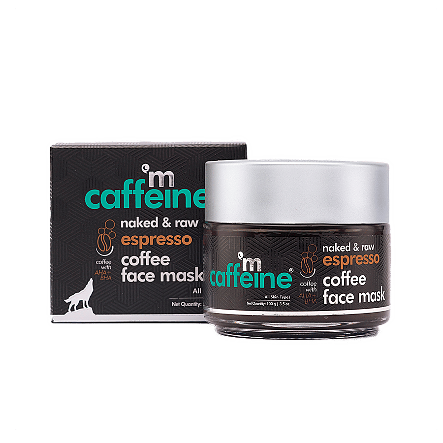 mCaffeine Exfoliating Espresso Coffee Face Mask/Pack - With Natural AHA & BHA, For All Skin Type - Skin Care on OZO Mart