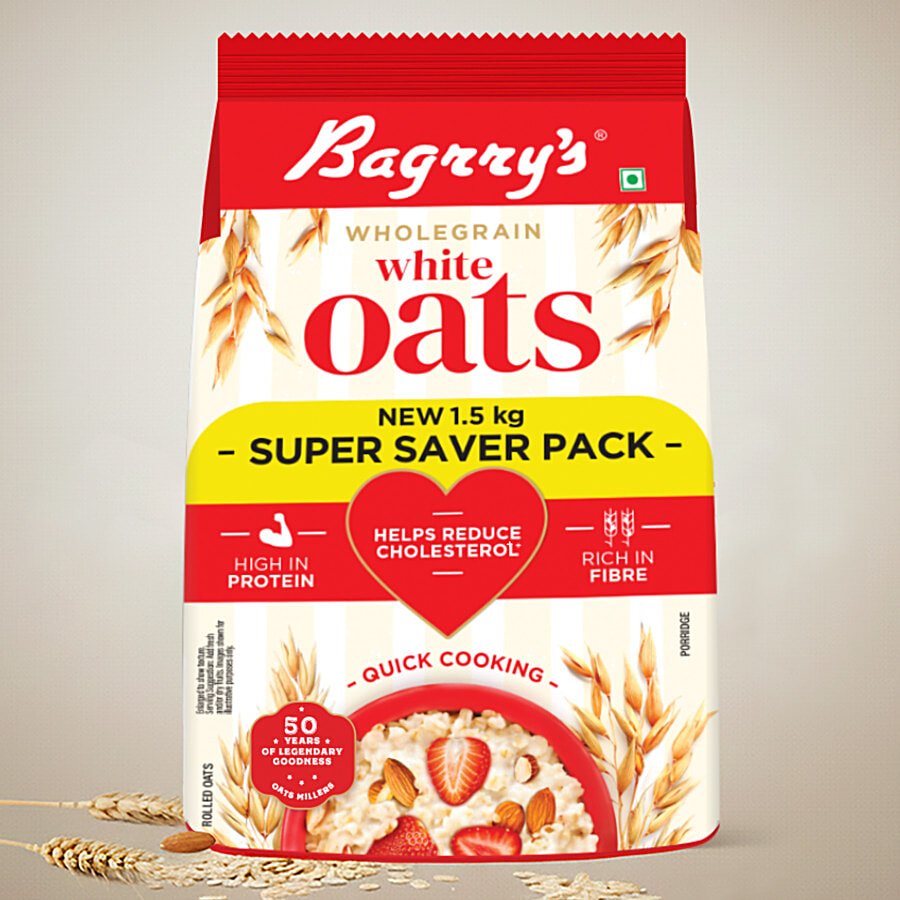 Bagrry's Whole Grain White Rolled Oats - Breakfast Cereals on OZO Mart