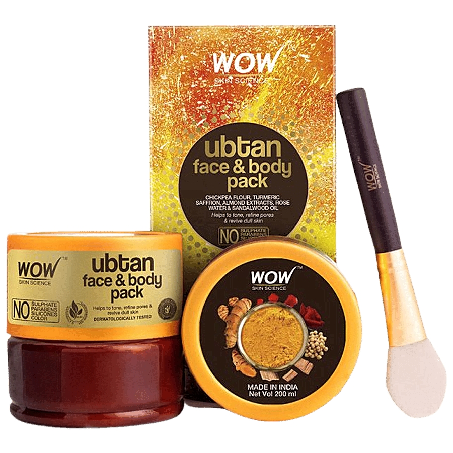 Wow Skin Science Ubtan Face & Body Pack - Helps To Tone, Refine Pores, Revive Dull Skin - Detergents on OZO Mart