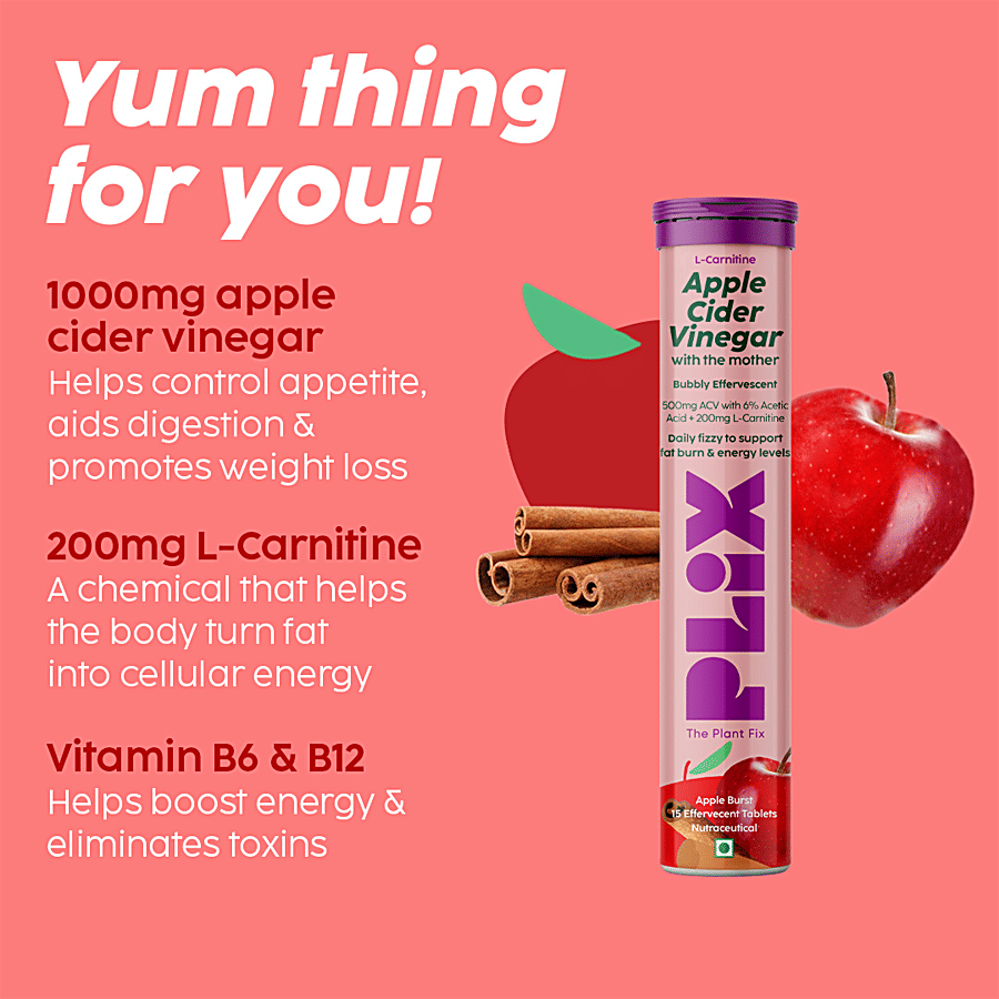 plix l carnitine L-Carnitine Apple Cider Vinegar Effervescent Tablets BioPerrine Black Pepper best glutathione brand in Pack Size:30 ml