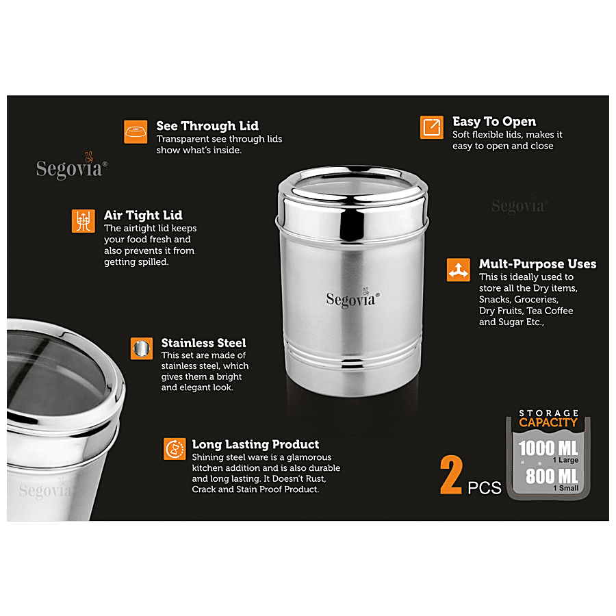 Buy Segovia Stainless Steel Kitchen Canister/Storage Container