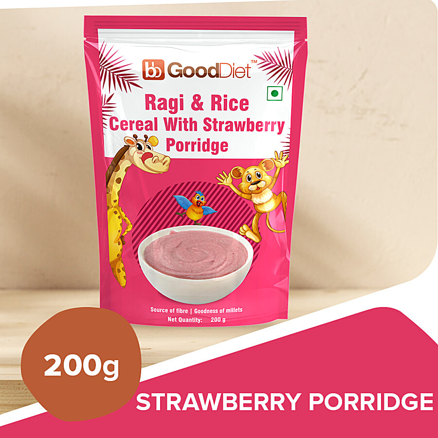 bb Gooddiet Ragi & Rice Cereal With Strawberry Porridge - Baby Formula on OZO Mart